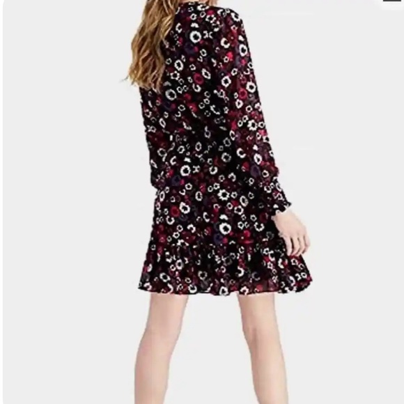 Michael Kors Azalea Psych Garden Wrap dress L georgette elastic Waist 10 flower - Picture 2 of 13